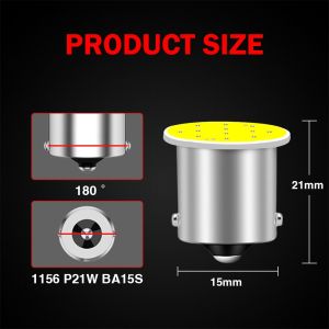 Kein 2 Chiếc 1156 Led P21W 1157 BAY15D BA15S P21 5W COB Đèn Led Ô Tô Đuôi Công Viên Dừng Phanh Đỗ Xe Ngược Đèn Bật Tín Hiệu Phanh Bóng Đèn Nội Thất Ô Tô DC12V Led Xe Máy
