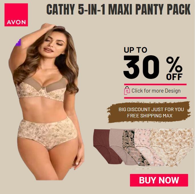 Avon Official Store Cathy 5-in-1 Maxi Panty Pack, Plus Size High Waist  Briefs Embrace Your Curves in Simple, Breathable Lingerie. Achieve a  Body-Slimming Effect with Elastic Tummy Control. Crafted with High-Quality  Pure