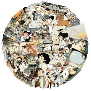 สติกเกอร์เพ็ทสติกเกอร์กันน้ำรูปการ์ตูนจำนวน50ชิ้นสำหรับสเก็ตบอร์ดเคสโทรศัพท์กระบอกน้ำสมุดบันทึกติดรูป