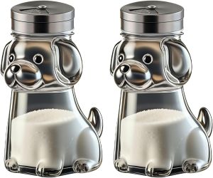 Funny Salt and Pepper Glass Bottle Cute Salt Pepper Containers with Glass Bottle Stainless Steel Lids for Kitchen Cooking Bbq Bar Table Rv Camp 2 Pcs (cats)