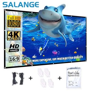 Salange Projector Screen 100 inch 120 inch 150 inch Portable HD Foldable for Home Theater Outdoor Indoor Double Side Projection screen polyester