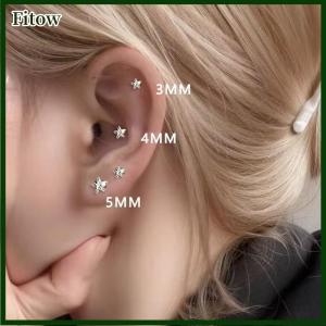 Fitow 316L Stainless Steel Helix Star Earrings Women 1pc Trend Zircon Lobe Rook Cartilage Ear Jewelry Body Accessories