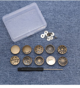 Set hộp hỗn hợp 10 20 30 Nút Quần Jean Không Đường May Có Thể Tháo Rời Tiện Dụng + tuốc nơ vít