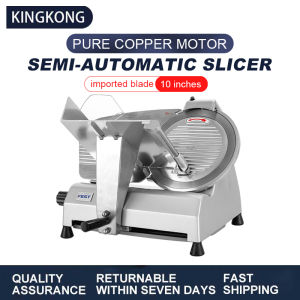 Kingkong Commercial Meat Slicer: 10 Inch Stainless Steel Blade Frozen Beef & Mutton Roll Slicer