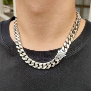 CLIBER 1pc Hip Hop 13MM Cross Cuban Chain Stainless steel Necklace Fashion Set Gold Silver Color For Men Women Jewelry