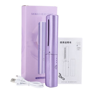 [SG SELLER] Hair Straightening Combs Hair Curler Hair Brush Straightening Wireless Heated Hair Straightener Anti Scald Portable 2 In 1 Hair Crimper USB Charging 3-Speed Adjustable
