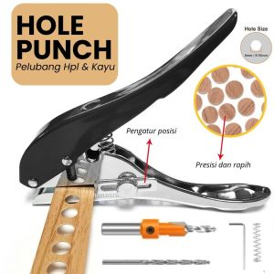 Alat Pemotong Pisau Cutter HPL Tang Hole Punch Penutup Lubang Skrup Baut HPL Jadi Rapih 8mm Lengkap Dengan Bor