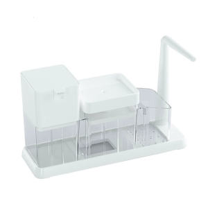 ชั้นวางตู้โฟมสบู่อเนกประสงค์ในช่องเก็บเพื่อเคาน์เตอร์ห้องน้ำทำความสะอาดง่าย