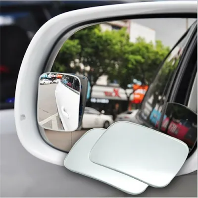 Bộ 2 Gương Chữ Nhật 64x46mm Tráng Thủy Cầu Lồi Xóa Điểm Mù Cho Xe Ô Tô Chân Xoay