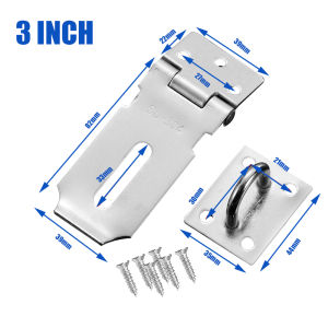 Increase Thick 3-5Inch Stainless Steel Hasp Staple Gate Lock Safety Lock Metal Padlock(With Screw)