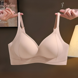 『Brelira』Women Push Up Bra Fixed Cup Wireless Small Chest Gathered Anti-Sagging Seamless Breathable Lightweight Underwear