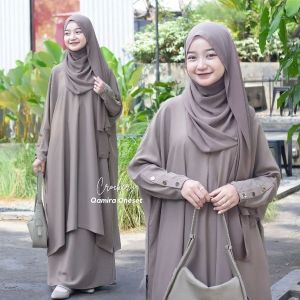 Setelan Rok Anak Perempuan Qamira One Set 2in1 Atasan Long Tunik Dan Rok Panjang Crinkle Airflow