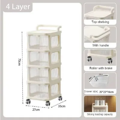 Multi-layer Storage Drawer Trolley Cart Organizer Moving Organizer Storage Container Shelf For Living bedroom