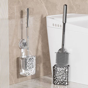 Bathroom Toilet Brush With Glacier Pattern Suction Cup Wall Mounted Long Handle Toilet Brush Bathroom Supplies2026