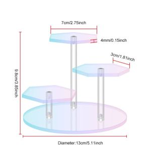 RBJ4 Acrylic Toys Model Storage Rack 3/4/7 Position Dazzling Storage Display Rack Anime Figurine Organizer Ladder Type Doll Figures Model Shelf Collectibles