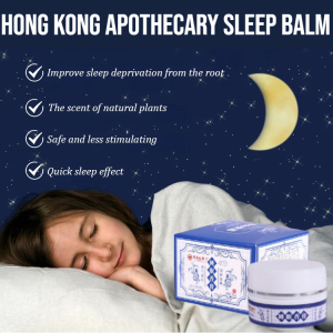 Hong Kong Apothecary Sleep Balm Solid Aromatherapy Balm Get Better Sleep Relieves Stress Anxiety Muscle Pains Headaches Soothes Heals