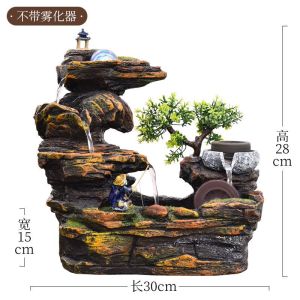 【48 Hourly Delivery 】 High Mountain and Flowing Water Decoration Rockery Landscape Fountain Living Room Waterwheel Fengshui Wheel Indoor Good Fortune Ball Circulating Waterscape