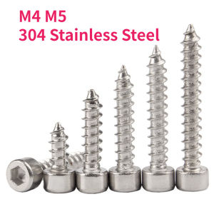 M4 M5 304 Stainless Steel Allen Hex Hexagon Socket Cap Head Wood Self Tapping Screw