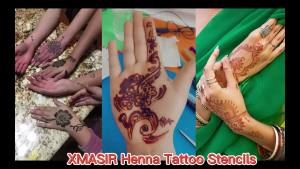 Xmasir 14 Sheets Temporary Tattoo Stencils Kit Henna Tattoos Template Moon Flower Body Art Fake Tattooing for Hands Girls and Women DIY Gifts