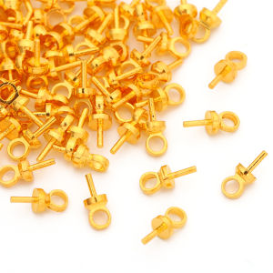 50ชิ้นตะขอร้อยลูกปัดหมุดเกลียวหัวห่วงทองแดงตะขอเกี่ยวตาไก่ข้อต่อค้นพบเครื่องประดับทำ DIY เครื่องประดับต่างหู