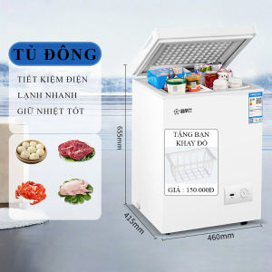 Tủ đông mini gia đình 5 cấp số tiết kiệm điện tủ lạnh làm đá trữ thịt cá đông lạnhtrữ sữa thực phẩm đa năng bảo hành 3 năm