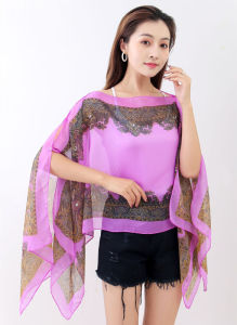 Fashionable sun-protection shawl scarf for women versatile chiffon thin headscarf long silk scarf