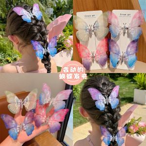 【VanHariacc】Mũ đội đầu cho bé gái phụ kiện tóc kẹp tóc hình bướm chuyển động bé gái kẹp tóc mái kẹp tóc gãy siêu tiên phong cách cổ xưa