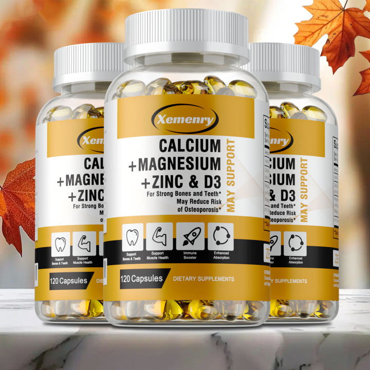 Viên nang canxi, magie, kẽm và vitamin D3 giúp xương và răng chắc khỏe ...