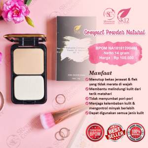 SR12 BEDAK PADAT Exclusive Compact Powder 15gr Waterproff Anti Luntur Tahan Lama HERBAL BPOM