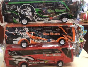 Bus Model Angkutan Warna-warni dengan Lampu & Musik - Mainan Anak Edukatif Bisa COD