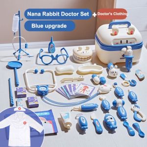 BEIBEI Simulation Dentist Box Doctor Pretend Role Play Kit Pretent Play Toys Educational Game Nurse Tools Bag Toys Doctor Toy Blue/Pink Kid Stethoscope Doctor Set Children Toys