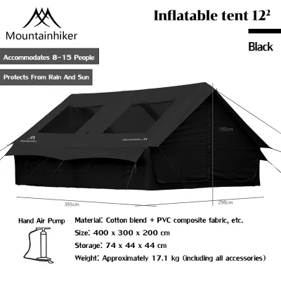MOUNTAINHIKER Khemah kembung12㎡pro inflatable tent 8-15 person camping tent waterproof breathable portable camping tent