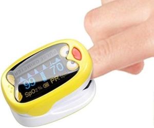 Pulse Oximeter for Kids (Aged 2-12) Rechargeable Children Oxygen and Heart Monitor Fingertip Blood Oxygen Meter Lanyard Portable Digital Oxygen Saturation Monitor