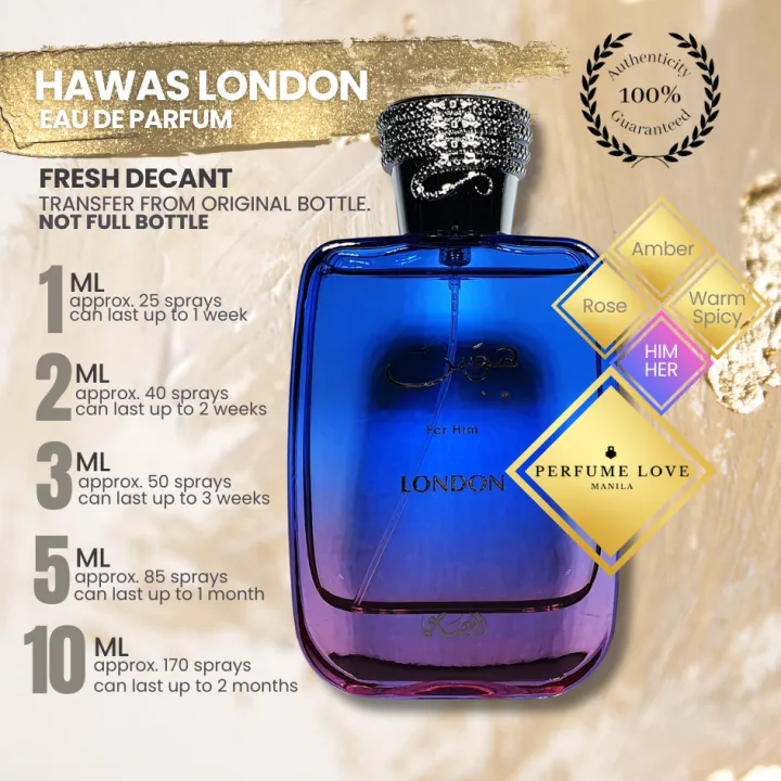 Parfum Rws PERFUME DECANT Rasasi Hawas London Eau de Parfum | Lazada PH