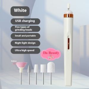 เครื่องเจียรไฟฟ้า หัวเจียเล็บ 5 หัว เครื่องขัดเล็บปลอมไฟฟ้า USB สําหรับขัดหนังกําพร้า เล็บเท้า