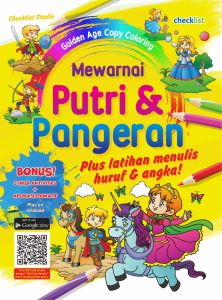 Buku Anak Golden Age Copy Coloring Mewarnai Putri & Pangeran Bonus Stiker