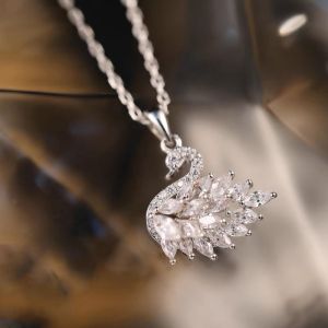 [ Bayar Ditempat ] Kalung Titanium Model Angsa Permata Korea / Kalung Titanium Gold Anti Karat / Kalung Titanium