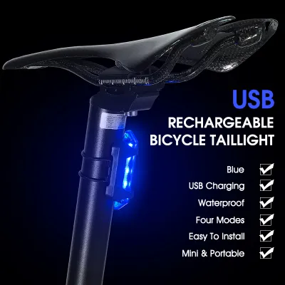 WEST BIKING Bicycle Light USB Rechargeable Cycling Taillight Lamp Bike Safety Warning Light Waterproof Rear Tail Light Bicycle Accessories