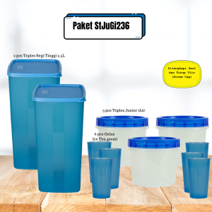 Paket Toples Plastik Segi Tinggi 2.5L/StJuGi236/SET isi 11 pcs