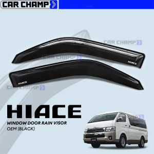 Toyota Hiace OLD FACE 2006 to 2026 Commuter GL Grandia Super Grandia INJECTION OEM Type Window Door Rain Visor Black Black White Thailand Quality