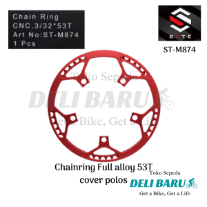SYTE chainring 53T bahan alloy cover polos BCD 130mm type ST M-874 sepeda lipat