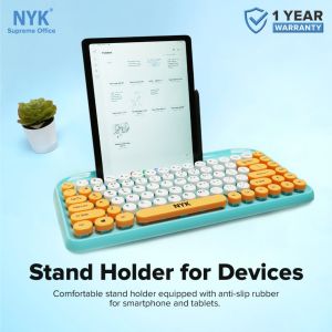Keyboard Bluetooth Wireless Dual Mode Rechargeable With Holder NYK K70