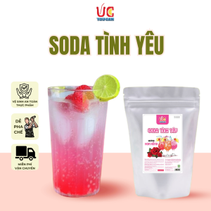 Soda Tình Yêu Hoa Hồng (1 gói 500gr) Soda UC Nước Uống Giải Khát Có Sẵn Gas Không Cần Siro và Nước Có Gas Đủ Vị Thơm Ngon Dễ Pha