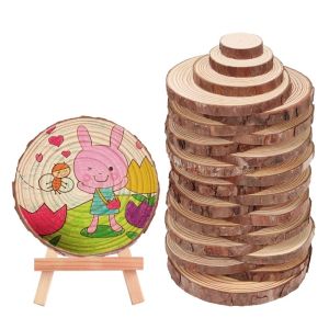 แผ่นรองแก้ว แผ่นไม้กลม 3 ชิ้น 8 ซม ไม้รองแก้วธรรมชาติ แผ่นไม้รองเทียนหอม ไม้สนทรงกลมกับกระดานวาดภาพเปลือกไม้งานฝีมือ DIY