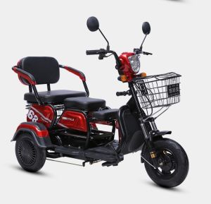 Black Red 1 to 3 Person Electric Scooter Bicycle Basikal Tricycle Scooter Bike with 3 Wheels Elderly OKU Disable Person Adult modern trendy simple Basikal Skuter Elektrik Basikal Beca Skuter dengan 3 Roda Warga Emas OKU Orang Kurang Upaya Dewasa 电动滑板车