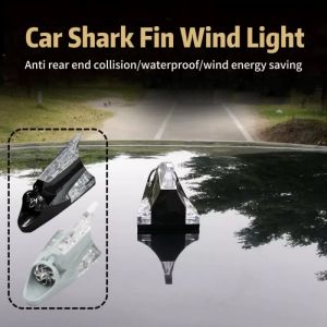 Car Warning Strobe Lights Solar Shark Fin Antenna Decorative Lights Wind Lamp LED Lights