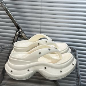 8CM Thick Heel 2025 New Summer WomenS Flip-Flops For Outdoor Wear Thick-Soled Sandals