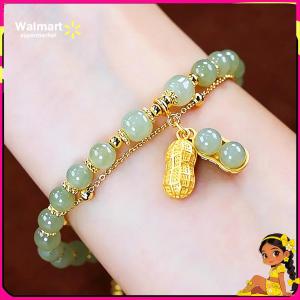 【Walmart】Good Luck Peanut Bead Bracelet Fortune Charm Handmade for Women Girlfriend Couple Light Luxury Pearl