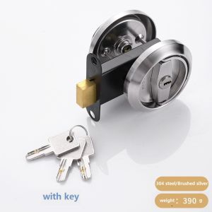 ล็อคด้วยกุญแจประตูตู้เก็บของทรงกลมแบบฝังสแตนเลสสำหรับห้องนั่งเล่นห้องนอนกล่องเครื่องมือห้องน้ำล็อกเกอร์ออกแบบแหวนดึงที่ซ่อนอยู่