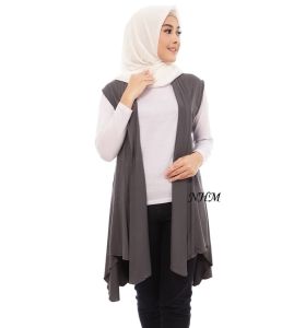 NHM Cardigan Wanita Tanpa Lengan Cardigan Saskia Outer Muslimah